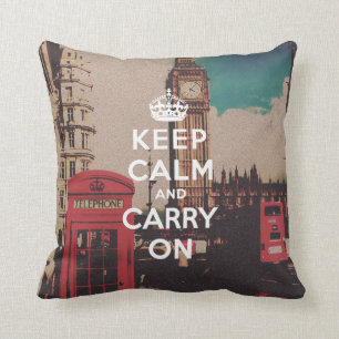 Coussin Vintage London Landmark Reste Calme Et Continue