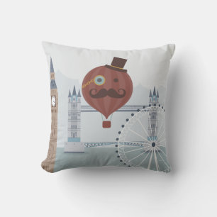 Coussin Vintage Londres Travel Scene