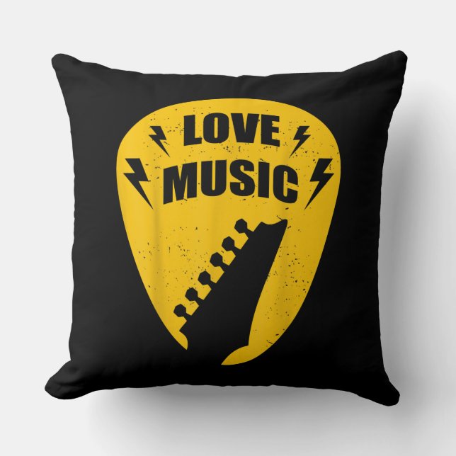 Coussin Vintage Love Guitar (Recto)