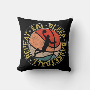 Coussin Vintage Manger Sleep Basketball Répétition Retro D