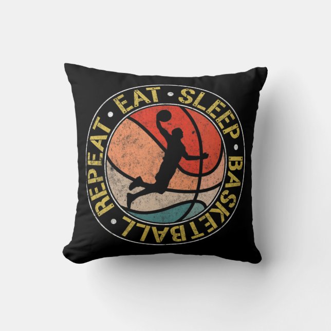 Coussin Vintage Manger Sleep Basketball Répétition Retro D (Recto)