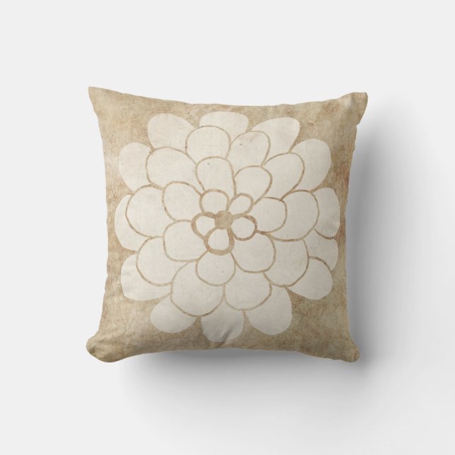 Coussin Vintage Mariage floral blanc de Dahlia (Recto)
