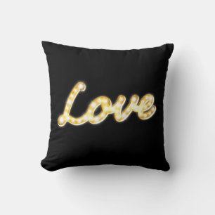 Coussin Vintage Marquee Lights Love Cushion - noir