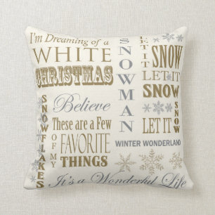 Coussin vintage moderne de Noël blanc