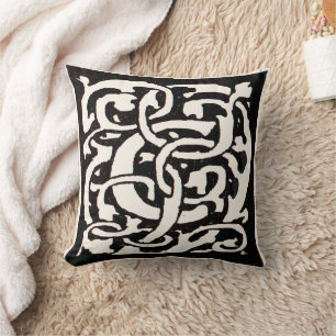 Coussin Vintage Monogram C Art Nouveau Letter