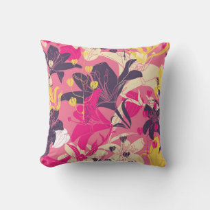 Coussin Vintage motif floral transparent. Design rideau. M