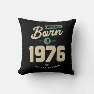 Coussin Vintage Né En 1976 Cadeau Anniversaire