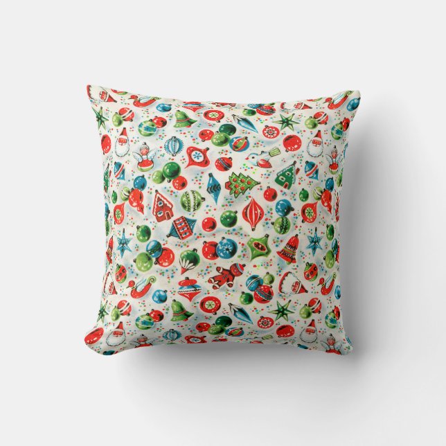 Coussin Vintage Noël Enveloppement Papier Conception (Recto)