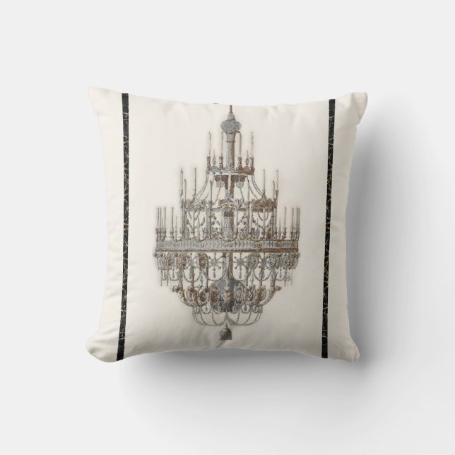 Coussin Vintage Paris Chandelier Art Architectural (Recto)