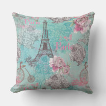 Vintage Paris-Eiffeltower- Vélo Fleurs