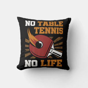 Coussin Vintage Pas De Tennis De Table Pas De Vie Ping Pon