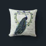 Coussin Vintage Peacock Mariage Anniversaire 40e 50e 60e<br><div class="desc">Cadeau d'anniversaire mariage élégant pour parents, amis, famille et collègues. Vous pouvez modifier les modèles à l'aide de l'onglet personnaliser ou personnalisation. _____________________________________________________________________________ 1. Pour obtenir de l'aide, des éléments personnalisés ou des éléments correspondants (voir la collection ci-jointe), contactez le concepteur LeahG via l'onglet contact ci-dessous. _______________________________________________________________________ 2. Pour des...</div>