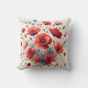 Coussin Vintage Pépites rouges Floral Botanal Art