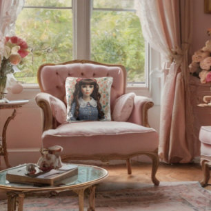 Coussin Vintage poupée poupée coeur Whimsical