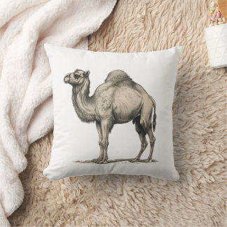Coussin Vintage Realistic Camel Illustration-Desert Camel