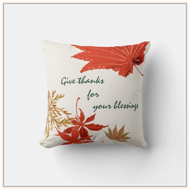Coussin Vintage Remerciez Orange et Or (Créateur téléchargé)