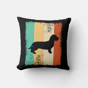 Coussin Vintage Retro Dachshund À poils durs