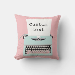 Coussin Vintage retro typewriter and paper design