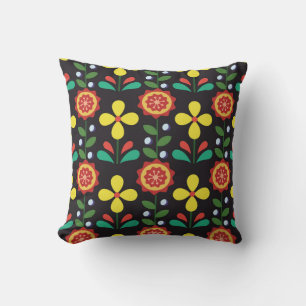Coussin Vintage rétro vintage fleurs lignes verticales cou