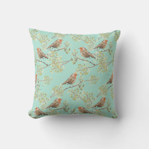 Coussin Vintage Robin Redmamin Art Motif