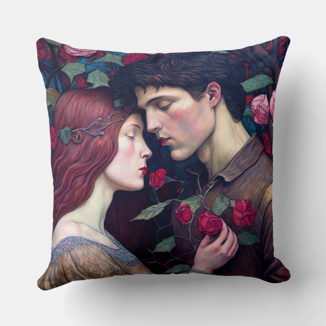 Coussin Vintage Romance amoureux couple (Verso)