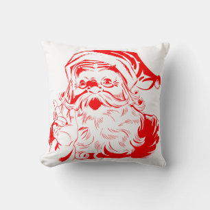 Coussin Vintage Rouge Joyeux Noël Père Noël