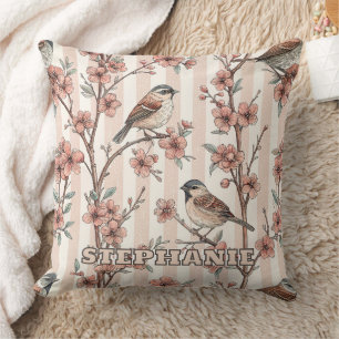 Coussin Vintage Sakura Cerry Blossom & Bird Esthétique 6