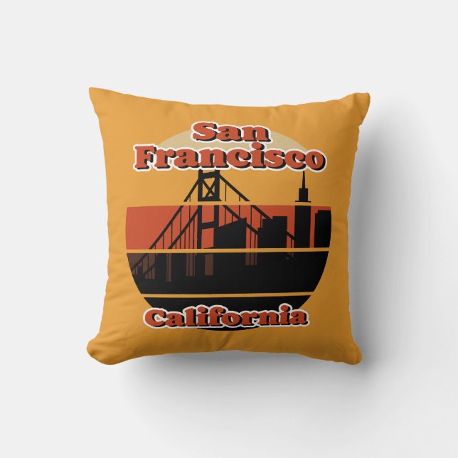 Coussin Vintage San Francisco Californie (Recto)