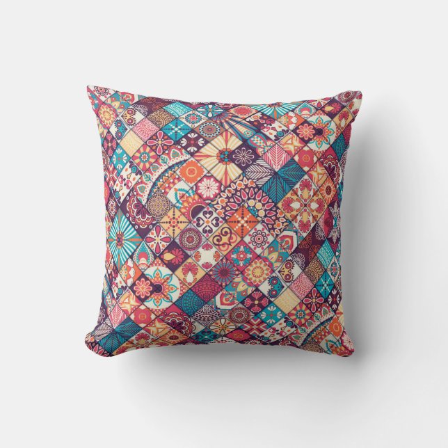 Coussin Vintage Sans Seamless : Main Islamique Dessinée. (Recto)