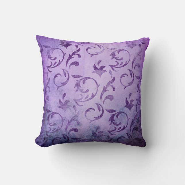 Coussin vintage shabby lilas (Recto)