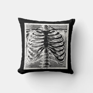 Coussin Vintage Skeleton Bones Torso Body Halloween