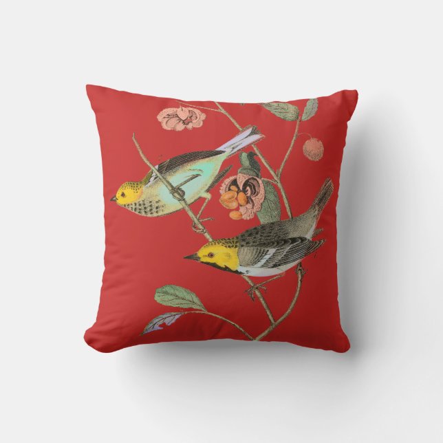 Coussin Vintage Songbird Red (Recto)