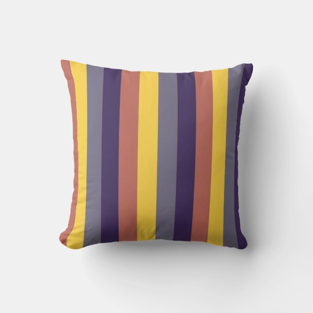 Coussin Vintage strié vertical abstrait (Recto)