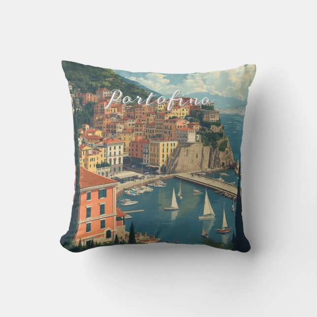 Coussin Vintage Style Portofino Genova Italy (Recto)