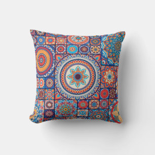 Coussin Vintage tiré à la main : éléments décoratifs islam