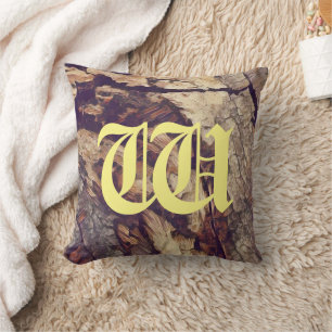 Coussin Vintage tronc d'arbre en bois arrière - plan perso