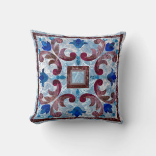 Coussin Vintage tuile italienne avec motif marocain abstra