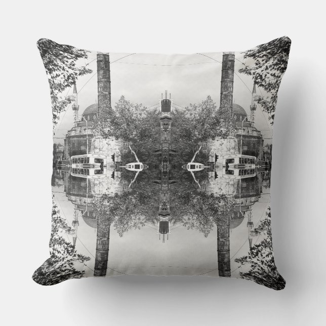 Coussin Vintage Turquie Istanbul Colonne Constantine 1970  (Recto)