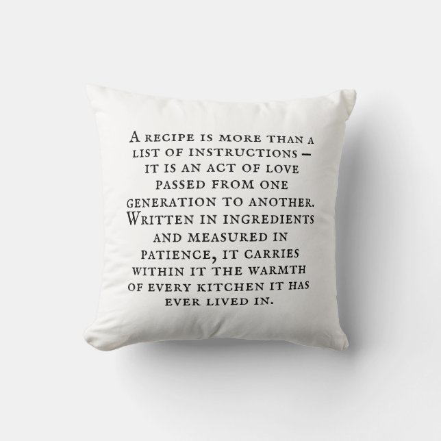 Coussin Vintage Typography Rustic Kitchen Quote (Recto)