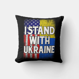 Coussin Vintage Ukrainian American Flag Ukraine Patriotic