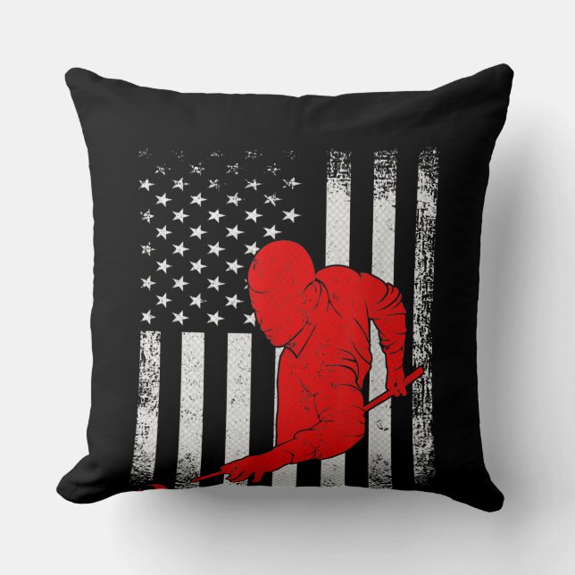 Coussin Vintage USA American Flag Pool Billiard Snooker (Recto)