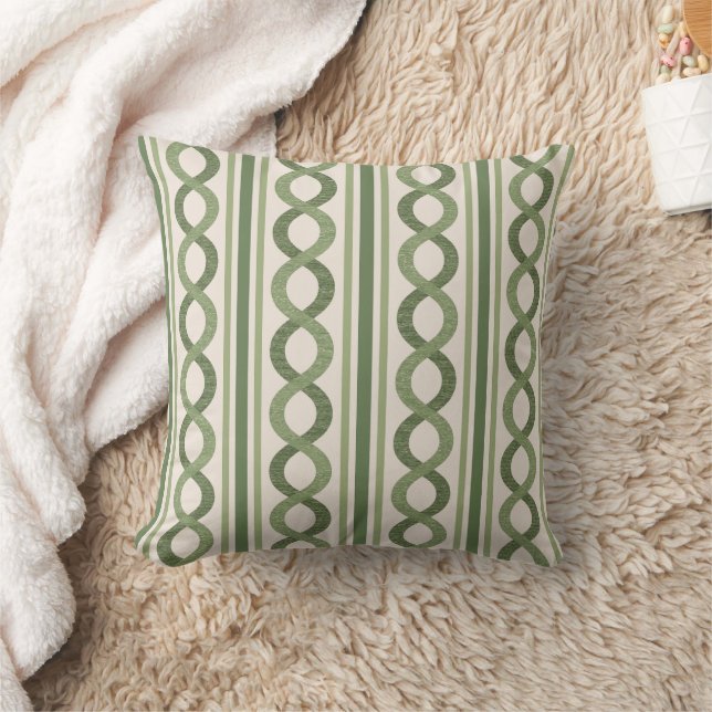 Coussin Vintage vagues vert long coureur de table (Couverture)