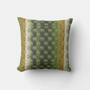 Coussin Vintage Vert, gris et orange shamrock St Patrick