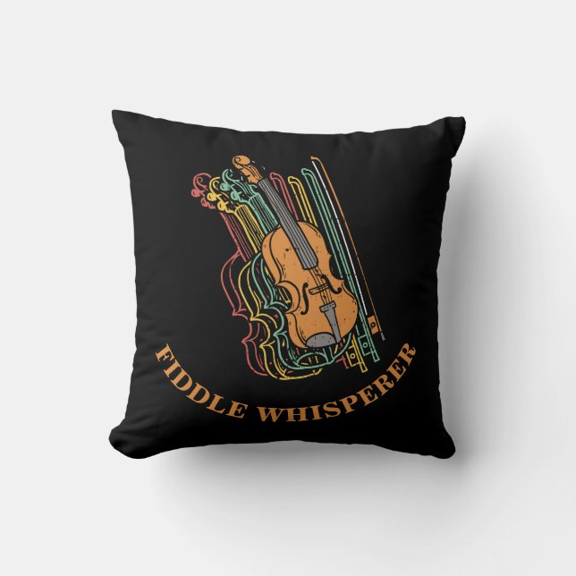 Coussin Vintage Violon Fiddle Whisperer Pun Céramique (Recto)