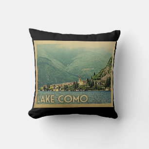 Coussin Vintage voyage de Como Italie de lac