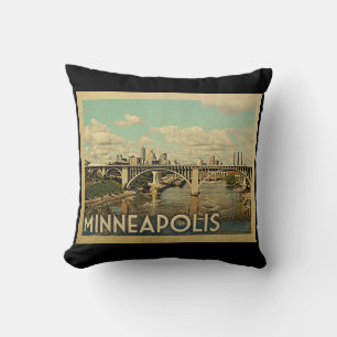 Coussin Vintage voyage de Minneapolis Minnesota