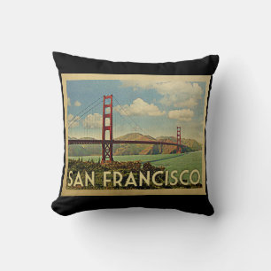 Coussin Vintage voyage de San Francisco golden gate bridge