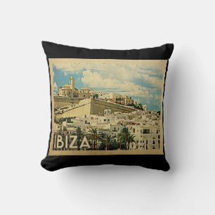 Coussin Vintage voyage d'Ibiza Espagne