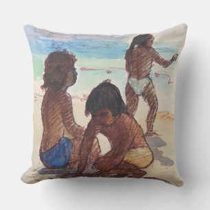 Coussin Vintage Watercolor Island Kids