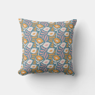 Coussin Vintage Wavy Retro Super Pastel Motif Floral